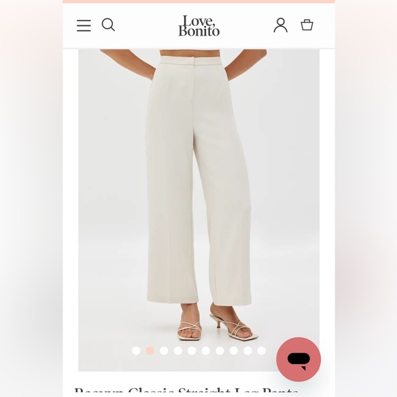 Love Bonito Raevyn Classic Straight Leg Pants (Cream XS) - Picture 2 of 6